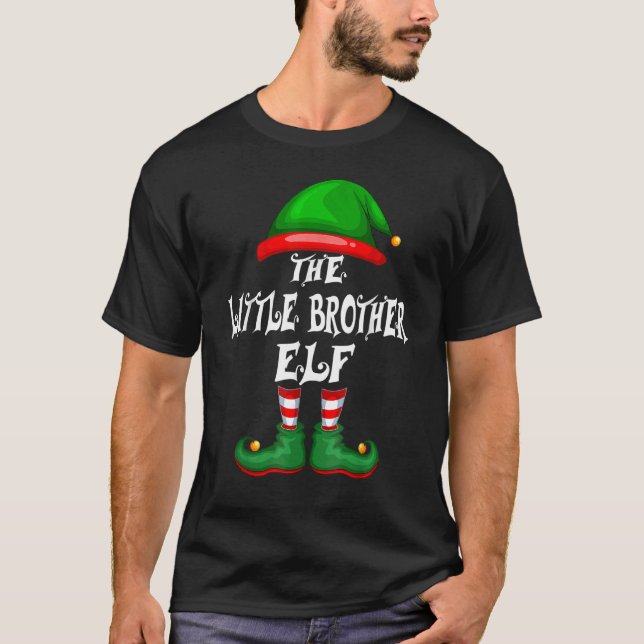 T-shirt Little Brother Elf Family Group Christmas Party Pa (Devant)
