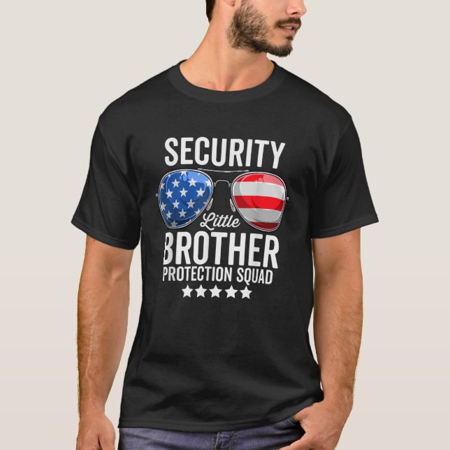 T-shirt Little Brother Protection Squad Amusant Big Brothe (Devant)