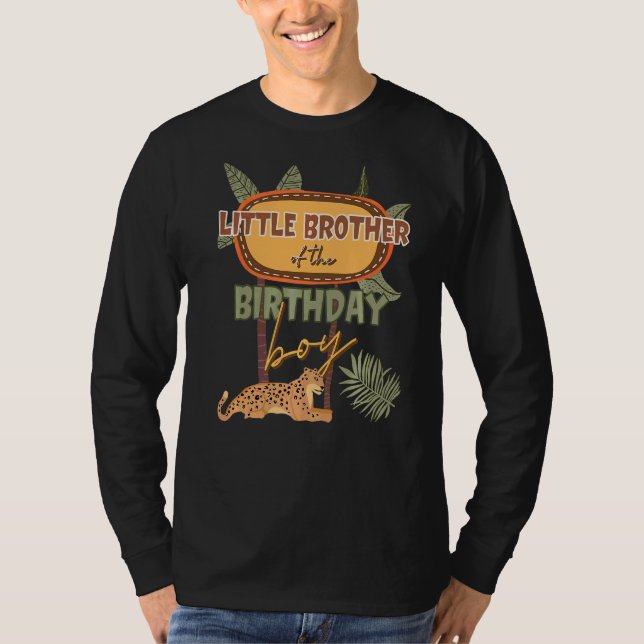 T-shirt Little Brother The Birthday Boy Safari Theme Match (Devant)
