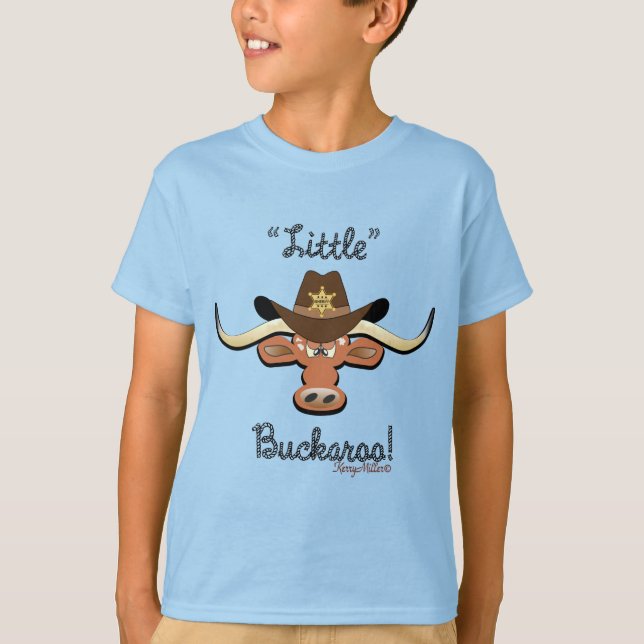 T-shirt Little Buckaroo, Longhorn Steer (Devant)