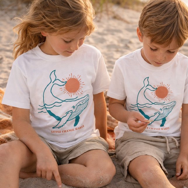 T-shirt Little Change Maker Kids Océan Baleine Côt (Créateur téléchargé)