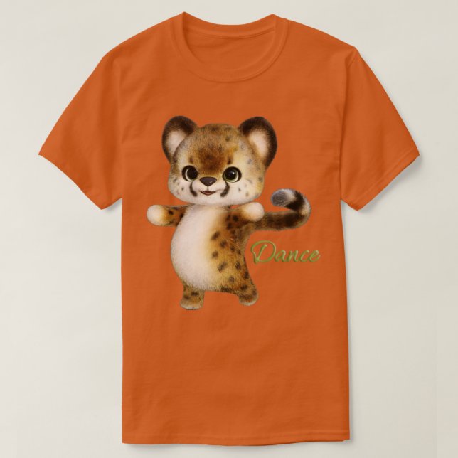 T-shirt Little Cheetah cat Danse (Design devant)