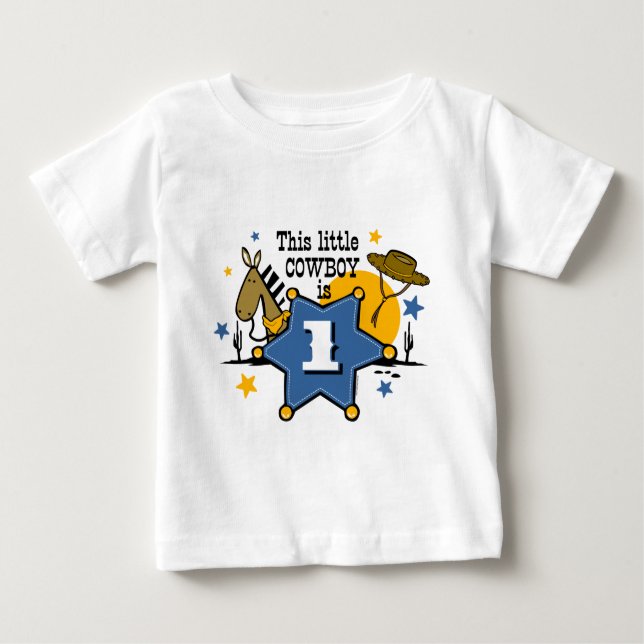 T-shirt Little Cowboy 1st Birthday (Devant)