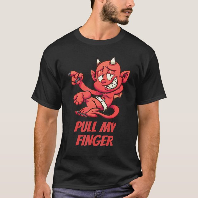 T-shirt Little Devil Says Pull My Finger (Devant)