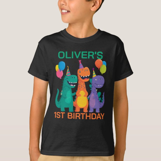 T-shirt Little Dino 1st Birthday (Devant)