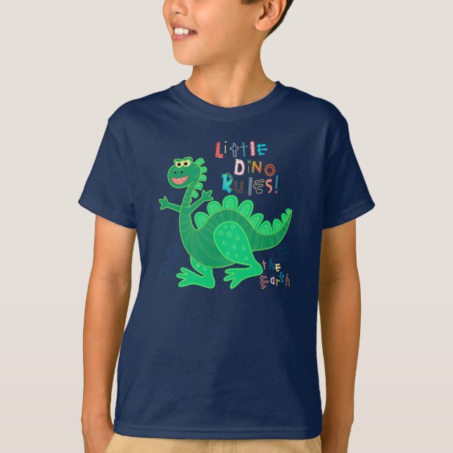T-shirt Little Dino dirige la Terre. (Devant)