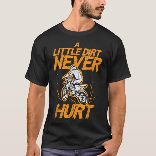 T-shirt Little Dirt Never Hurle Vélo Moto Hommes B (Devant)