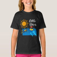 Little Diver with Jelly Fish - Girls' Basic T-Shir