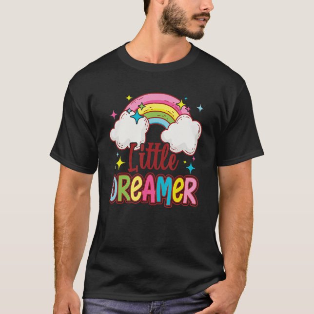 T-shirt Little Dreamer Fluffy Cloud Rainbow (Devant)