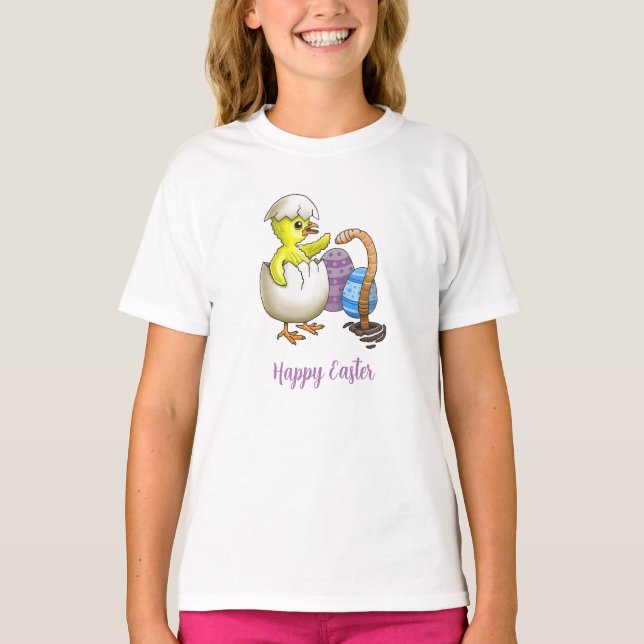 T-shirt Little Easter chick and the Earthworm (Devant)