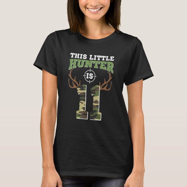 T-shirt Little Hunter Est 11 Anniversaire Garçons 11E Anni (Devant)