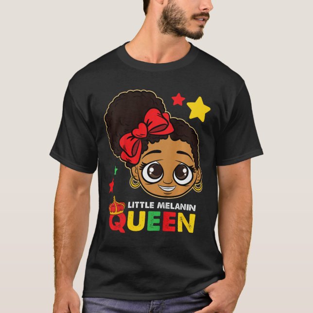 T-shirt Little Melanin Queen Black Histoire Mois Blm Afric (Devant)