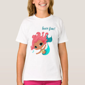 T-shirt little mermaid having fun, chemisette pour filles