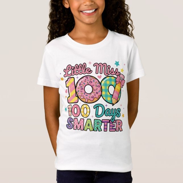 T-Shirt Little Miss 100 Days Smarter  (Devant)