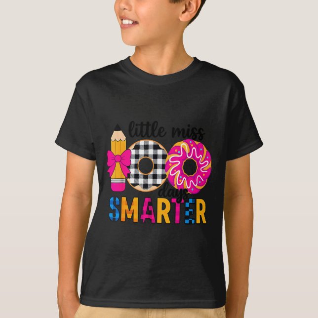 T-shirt Little Miss 100 Days Smarter Celebration 100 Days  (Devant)