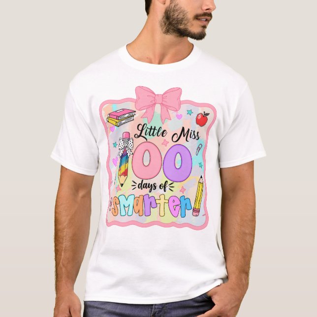 T-shirt Little Miss 100 Days Smarter Girls Kids (Devant)