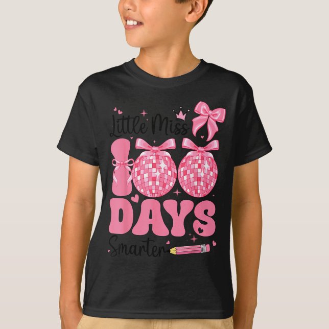 T-shirt Little Miss 100 Days Smarter Kids Girls 100th Day  (Devant)