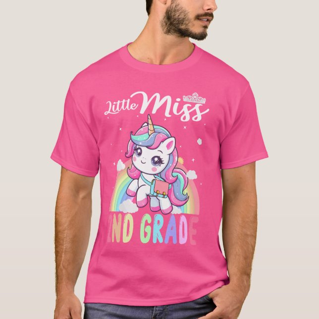 T-shirt Little Miss 2e année Retour à l'école filles 2e an (Devant)