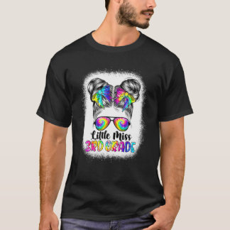 T-shirt Little Miss 3Rd Grade Messy Bun Girl Back To Schoo