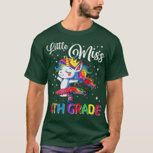 T-shirt Little Miss 4e Grade Unicorn Magique Premier Jour 
