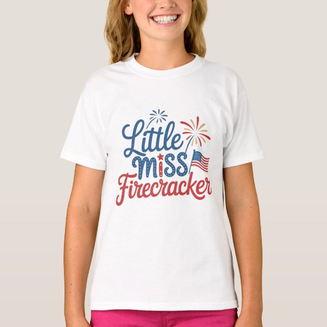 T-shirt Little Miss Firecracker (Devant)