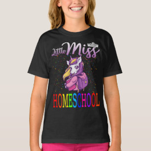 T-shirt Little Miss Homeschool Unicorn
