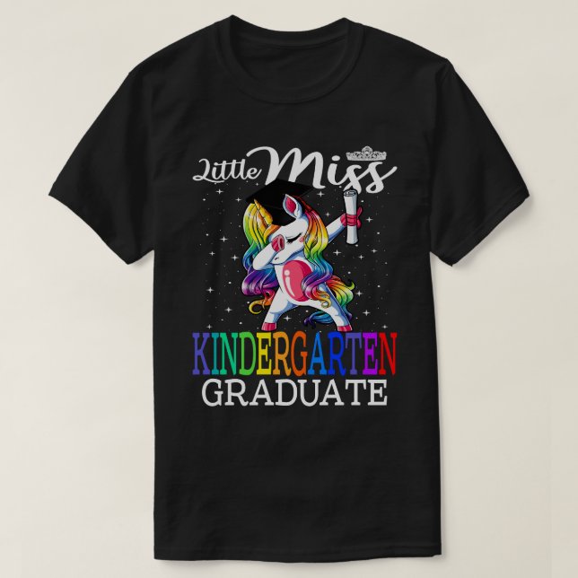 T-shirt Little Miss Kindergarten Graduate Unicorn ver2 (Design devant)
