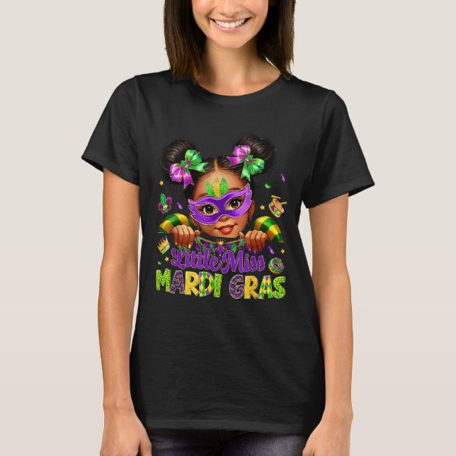 T-shirt Little Miss Mardi Gras Carnival New Orleans Fleur  (Devant)