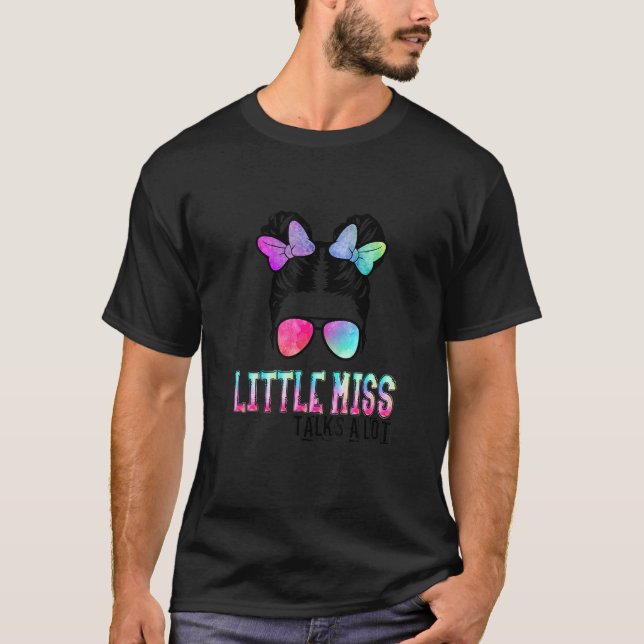 T-shirt Little Miss Parle Un Peu Mignonne Retour À L'École (Devant)