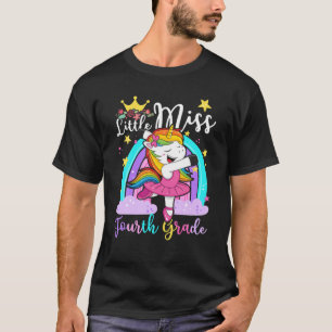 T-shirt Little Miss Quatrième Grade Unicorn Premier Jour D