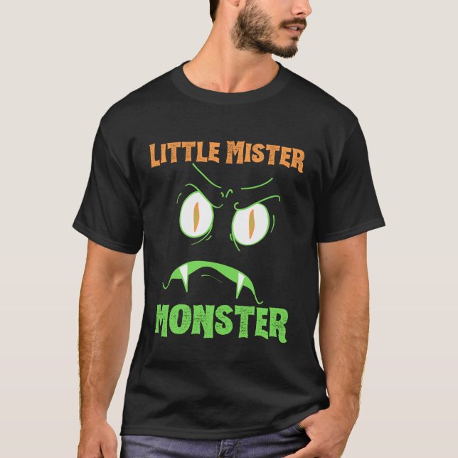 T-shirt Little Mister Monster Halloween Boys Costume Funny (Devant)