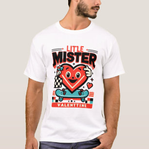 T-shirt Little Mister Valentine Cute Heart Skateboard