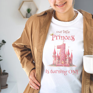 T-shirt Little Princess Pink Castle 1er anniversaire
