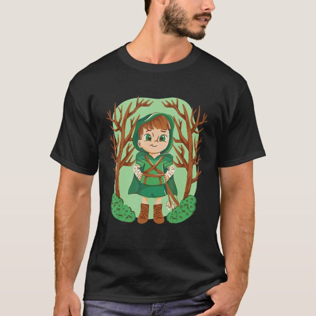 T-shirt Little Red Riding Hood Walking in the Forest (Devant)