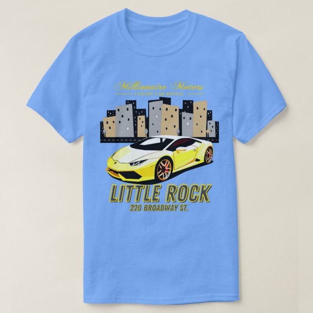 T-SHIRT LITTLE ROCK AR MILLIONAIRE MOTORS LOCATION DE LUXE (Design devant)