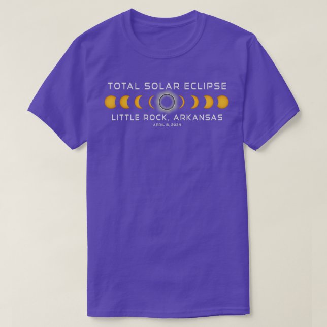 T-shirt Little Rock Arkansas Solar Eclipse 2024 Avril 8 (Design devant)