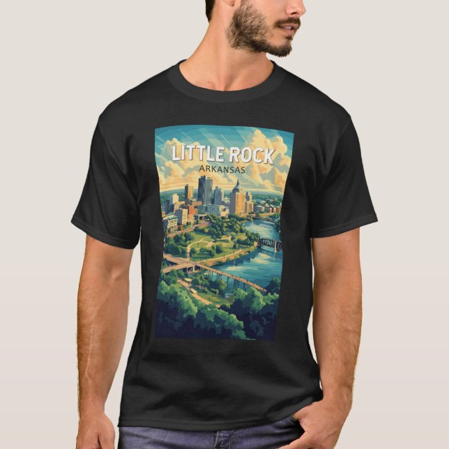 T-shirt Little Rock Arkansas Travel Art Vintage (Devant)