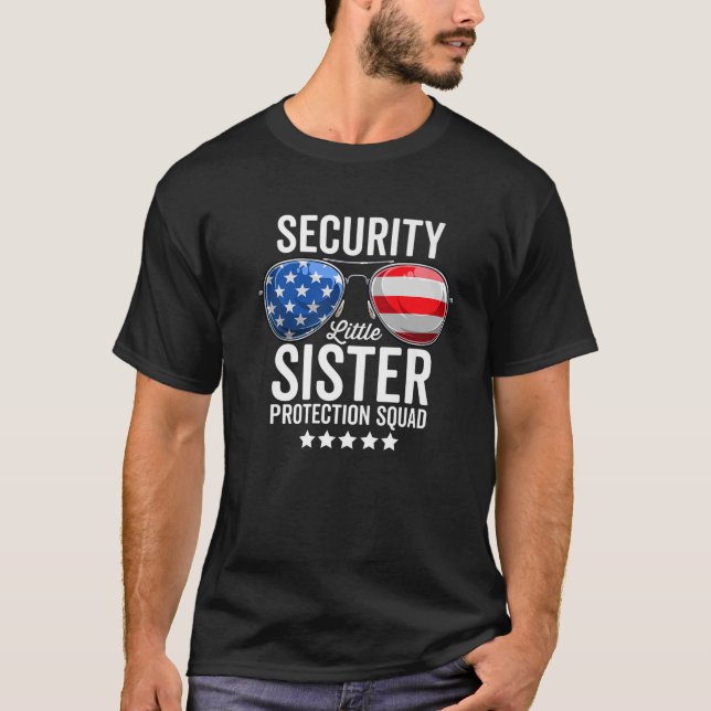 T-shirt Little Sister Protection Squad Funny Big Brother (Devant)