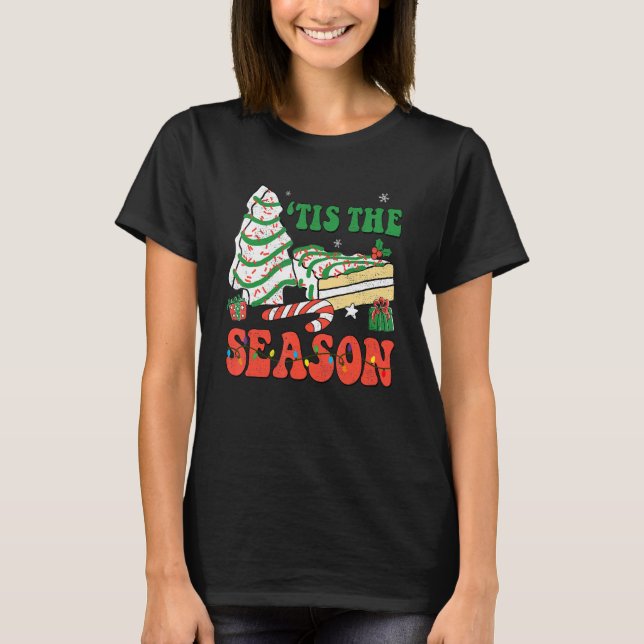 T-shirt Little Tis' Season Christmas Tree Cakes Debbie (Devant)