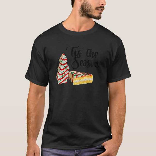 T-shirt Little Tis' Season Christmas Tree Cakes Debbie (Devant)