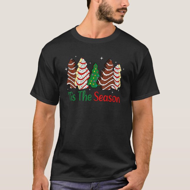 T-shirt Little Tis' Season Christmas Tree Cakes Debbie (Devant)