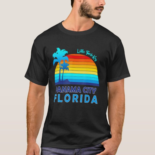 T-shirt Little Torch Key Panama City Floride Retro Beach S (Devant)