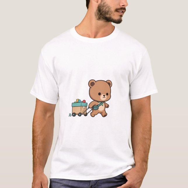 T-shirt Little Traveler Bear Illustration (Devant)