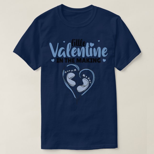 T-shirt Little Valentine In the Making Gender Reveal boy  (Design devant)