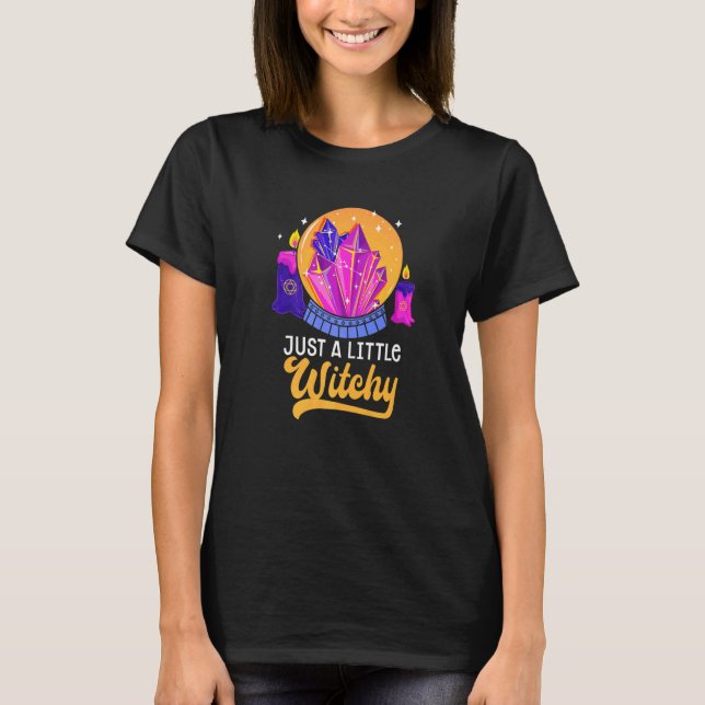 T-shirt Little Witchy Crystal Divination Ball Tarot Cards  (Devant)