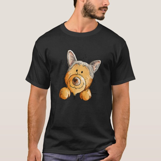T-shirt Little Yorkshire Terrier Head I Dog Friend (Devant)