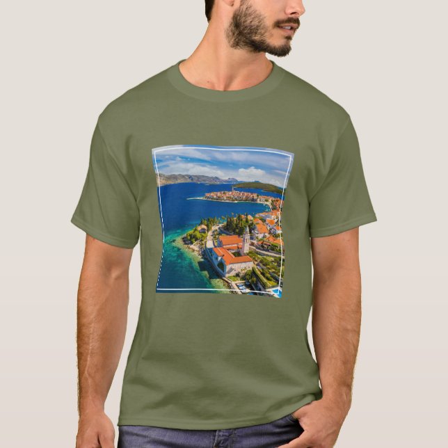 T-shirt Littoral | Ville de Korcula, île de Korcula, Croat (Devant)
