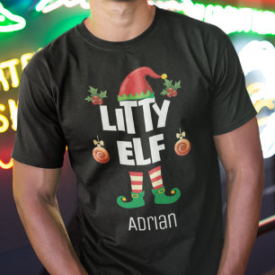 T-shirt Litty elf drôle nom de la famille de Noël