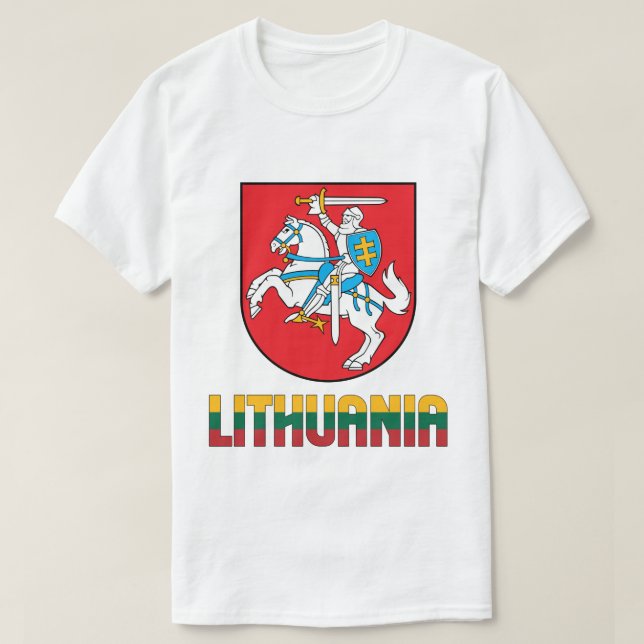 T-shirt Lituanie Drapeau et blason Patriotique (Design devant)