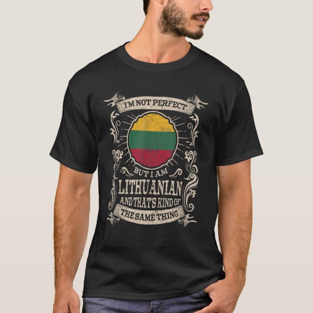 T-shirt Lituanie Drapeau Fiers Lituaniens Hommes et Femmes (Devant)